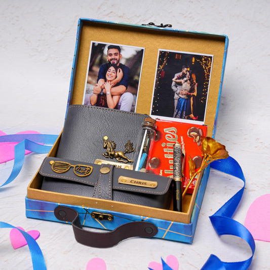 "Timeless Love: Valentine Combo 6.0 – Personalized Men's Hamper"