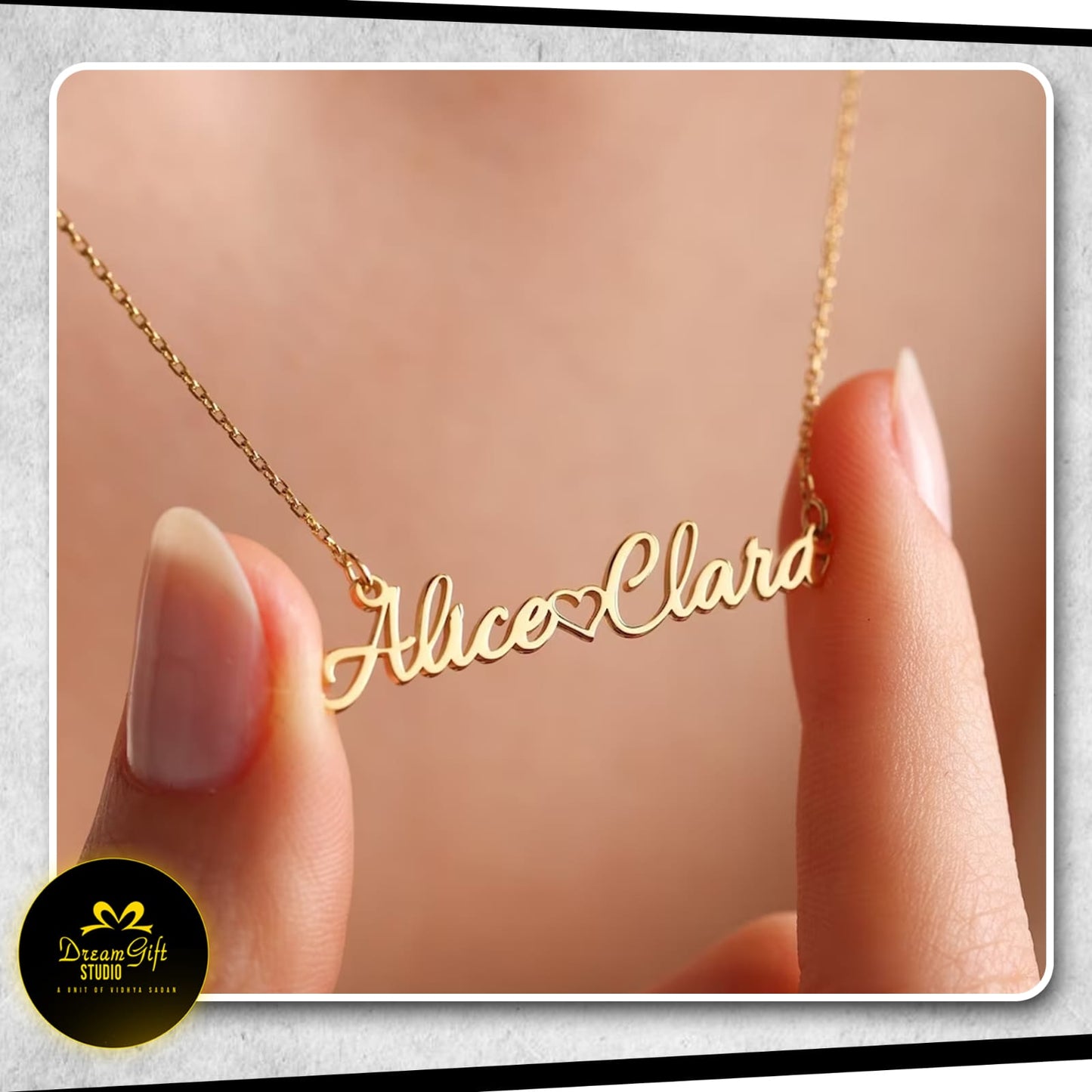 Personalized Double Name Pendant chain