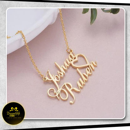 Personalized Double Name Pendant chain