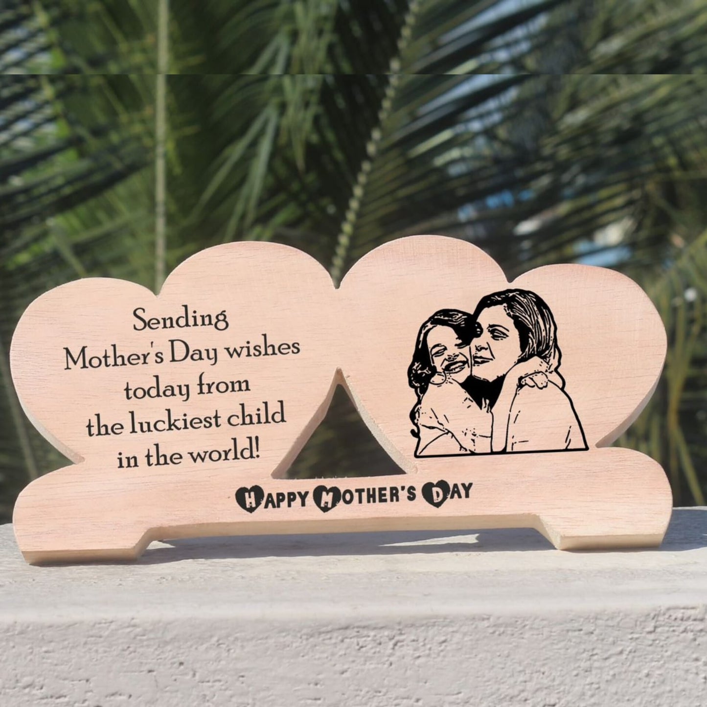 Mother's Day special : Personalized Double ❤ wooden Frame