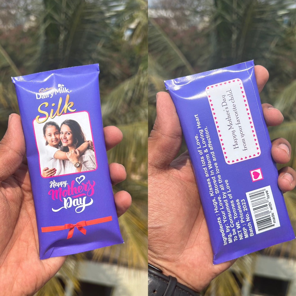 Customised dairy milk silk with photograph and text customised hs and text a unique gift 