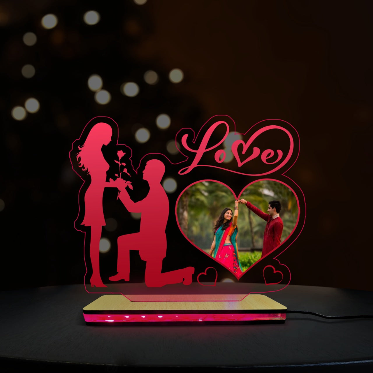 Couple Acrylic Led Table Top