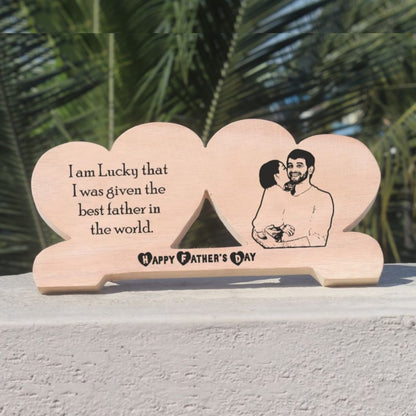 Personalized Double Heart wooden Sketch Frame